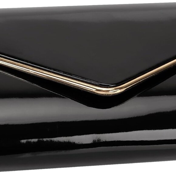 Patent Leather Envelope Clutch Purse Shiny Candy Foldover Clutch Evening Bag for - Picture 5 of 7